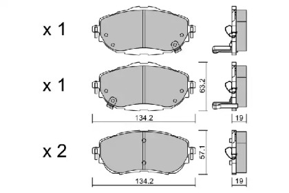 Комплект тормозных колодок BPTO-1020 AISIN